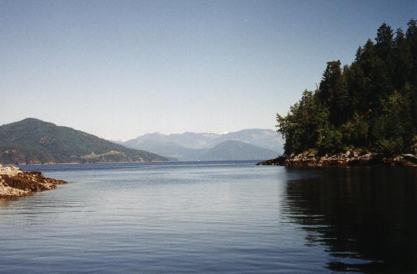 Jervis Inlet from the communal dock at Hardy Island